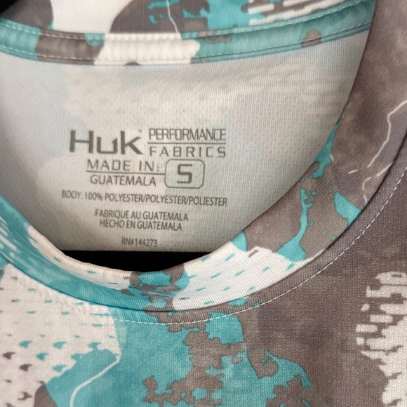 Huk Men's Long Sleeve Camo Shirt - Blue, Gray, and White - Picture 3 of 5